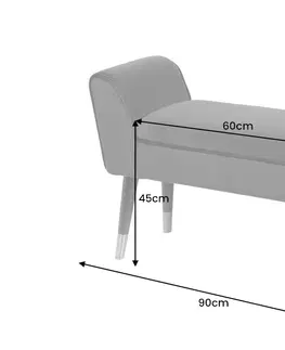 Lavice do jedálne LuxD Dizajnová lavica Dafina 90 cm sivý zamat