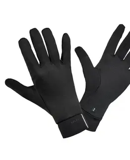 bežecké oblečenie Pánske/dámske dotykové bežecké rukavice Kiprun Warm+ 500 V2 čierne