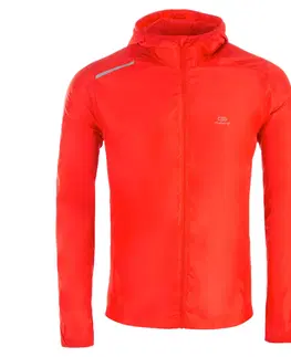 bežecké bundy a vesty Pánska bežecká vetruvzdorná bunda prispôsobiteľná červená