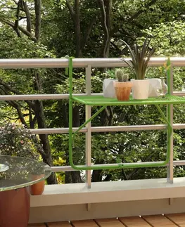 Záhrada Závesný balkónový stolík Dekorhome Čierna