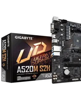 Základné dosky Gigabyte A520M S2H, AMD A520, AM4, 2xDDR4, 1xD-Sub, mATX A520M S2H