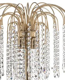 Stojacie lampy ONLI Stojaca lampa Pioggia s krištáľovým dažďom, zlatá