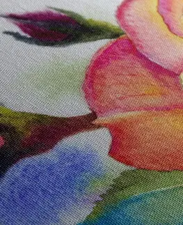Obrazy kvetov Obraz ruže v ružových odtieňoch