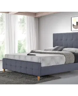 Postele Manželská posteľ, sivá, 160x200, BALDER NEW