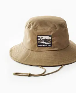 čiapky Trekingový klobúk Travel 100 s ochranou proti UV hnedý