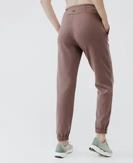 nohavice Dámske bežecké hrejivé nohavice Jogging 500 fialové