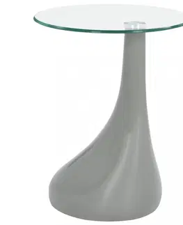 Sklenené Konferenčný stolík laminát / sklo Dekorhome Sivá lesk