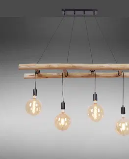 Zavesne lampy Vidiecka závesná lampa drevená 4-svetlá - Scala