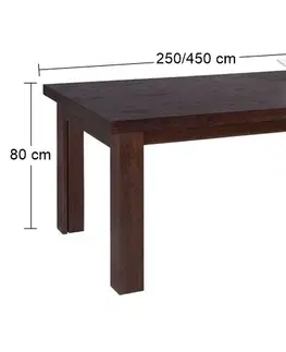 Jedálenské stoly PYKA Kuba II 250/450 rozkladací jedálenský stôl drevo D16
