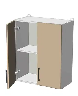 Kuchynské skrinky horná skrinka š.60, v.72, Modena W6072, grafit / biely mat