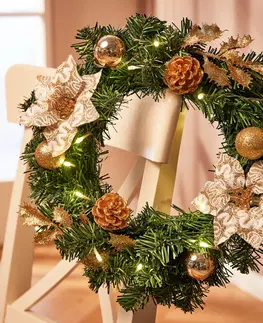 Drobné dekorácie a doplnky LED vianočný veniec