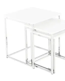 Konferenčné stolíky Konferenčné stolíky, set 3 ks, biela extra vysoký lesk, ENISOL TYP 3