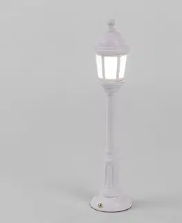 Vonkajšie osvetlenie terasy SELETTI Vonkajšie LED svietidlo Street Lamp batéria, biela