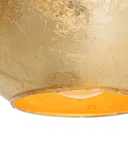 Stolove lampy Dizajnová stolná lampa čierna so zlatým sklom - Bert