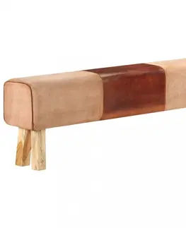 Lavice a stoličky Lavica pravá koža / drevo Dekorhome 160 cm