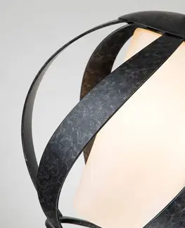Závesné svietidlá Quintiesse Svietidlo Blacksmith čierna/biela 1-pl. Ø 25,4 cm
