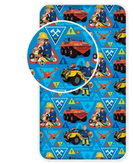 Plachty Jerry Fabrics Detské bavlnené prestieradlo Požiarnik Sam 2017, 90 x 200 cm