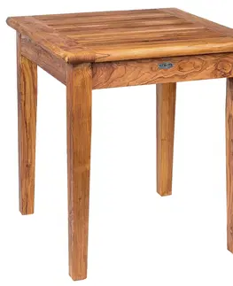 Stolčeky DEOKORK Záhradný teakový stôl DANTE 70x70 cm