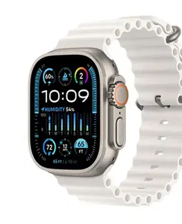 Inteligentné hodinky Apple Watch Ultra 2 GPS , 49mm , titánové puzdro s oceánskym remienkom biela MREJ3CSA
