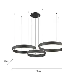 Závesné svietidlá Paul Neuhaus Závesné svietidlo Paul Neuhaus Sculli LED, čierne