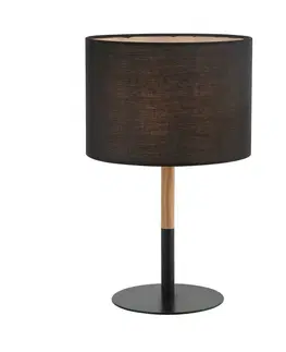 Stolové lampy Zambelis Stolová lampa 20214 kov/svetlé drevo čierna