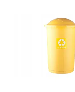 Odpadkové koše PLAFOR - Kôš na recykláciu odpadu 50l žltý