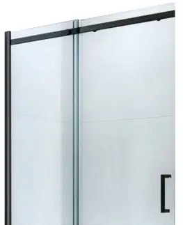 Sprchovacie kúty MEXEN - Omega posuvné sprchové dvere 100, transparent, čierna so sadou pre niku 825-100-000-70-00