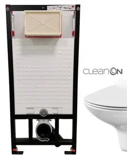Záchody DEANTE Podstavný rám, pre závesné WC misy bez tlačidla + WC CERSANIT CLEANON CARINA + SEDADLO CST_WC01 X CA3