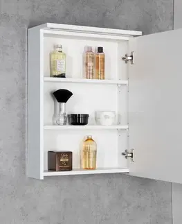 Kúpeľňový nábytok AQUALINE - KAWA STRIP Galérka s LED osvetlením 50x70x22cm, biela WGL50S