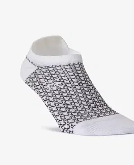 ponožky Členkové ponožky na fitnes a kardio tréning 3 páry čierno-biele s potlačou