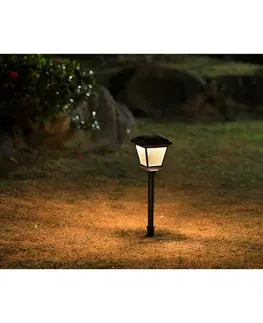 Záhradné lampy Retlux RGL 113 Solárne zapichovacie svietidlo čierna​, 1x LED teplá biela