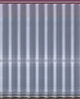 Metrážne záclony Žakarová záclona 618/361/250 biely. Tovar na mieru