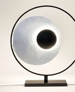 Stolové lampy Holländer Stolná lampa Satellite strieborno-čierna 58 cm