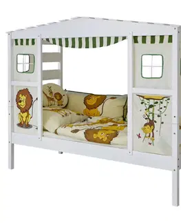 Atypické detské postele Posteľ V Tvare Domčeka Lio Záves Safari
