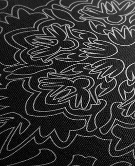 Čiernobiele obrazy Obraz ornamentálna Mandala v čiernobielom prevedení