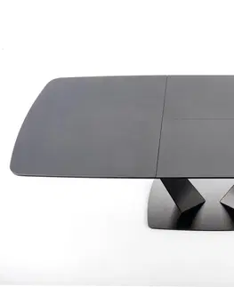 Jedálenské stoly HALMAR Fangor rozkladací jedálenský stôl tmavosivá / čierna