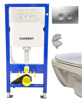 Kúpeľňa GEBERIT DuofixBasic s matným tlačidlom DELTA21 + WC bez oplachového kruhu Edge + SEDADLO 458.103.00.1 21MA EG1