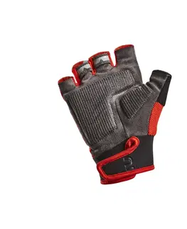 rukavice Detské cyklistické rukavice 500 čierno-červené