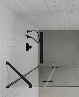 Sprchovacie kúty MEXEN/S - ROMA sprchovací kút 70x100, transparent, čierna 854-070-100-70-00