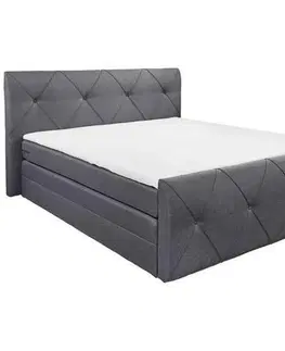 Americké postele Boxspring posteľ CALGARY Antracit 180x200 Cm