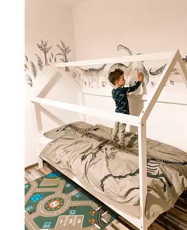 Postele Montessori posteľ, biela, borovicové drevo, IMPRES