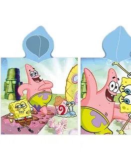 Uteráky Carbotex Detské pončo Sponge Bob a Patrick, 55 x 110 cm