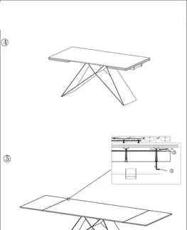 Jedálenské stoly WESTIGE, rozkladací jedálenský stôl, biela, čierna