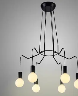 Moderné lampy do obývačky Basso Závesné svietidlo 6x40w E27 Čierna matná