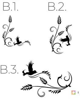 Nálepky na stenu Nálepky na stenu - Ornament s vtáčikom