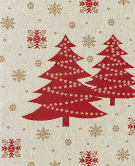 Obrusy BO-MA Trading Vianočný obrus gobelín Stromčeky, 100 x 100 cm