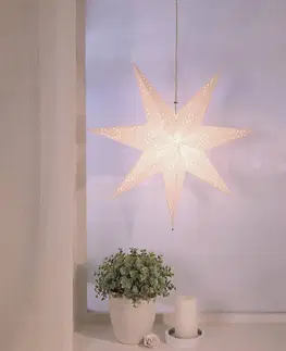 Vianočné svetelné hviezdy STAR TRADING Visiaca papierová hviezda Romantic Star