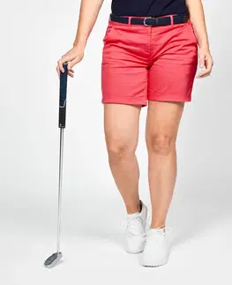 golf Dámske golfové chino šortky MW500 ružové