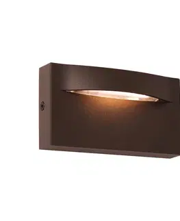 Vonkajšie nástenné svietidlá Viokef Vonkajšie nástenné svietidlo LED Vita, hrdzavohnedá farba, 13,7 x 7,5 cm