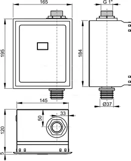 Pisoáre Alcadrain Automatický splachovač WC, chróm, 12 V (napájanie zo siete) ASP3 ASP3